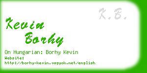 kevin borhy business card